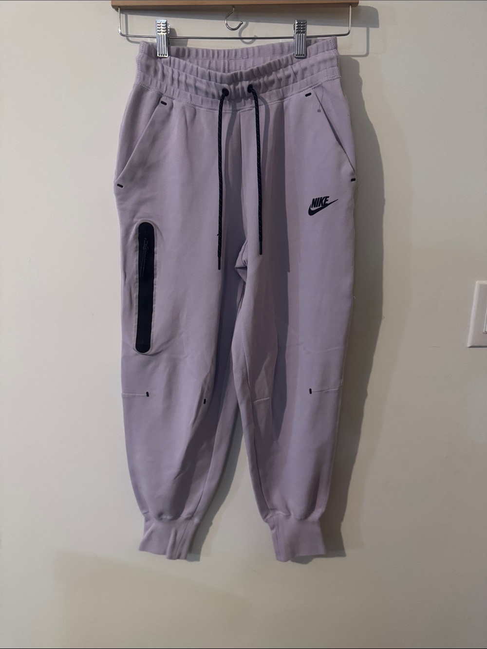 Nike Light Purple Tech Fleece Joggers with Black Accents